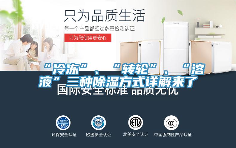 “冷凍”、“轉(zhuǎn)輪”、“溶液”三種除濕方式詳解來了