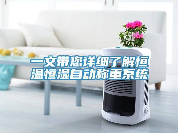 一文帶您詳細了解恒溫恒濕自動稱重系統(tǒng)