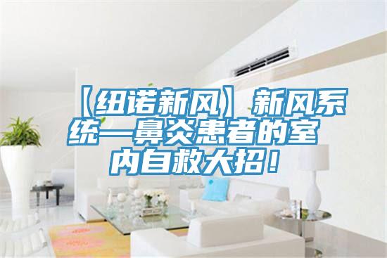 【紐諾新風(fēng)】新風(fēng)系統(tǒng)—鼻炎患者的室內(nèi)自救大招！